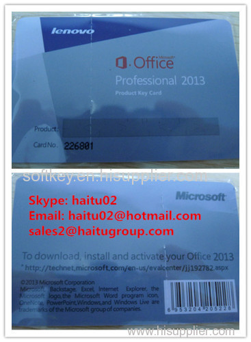 Original Never Block Office 2013 professional plus product key card lenovo