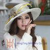 Dressy Church Hats with Feather Bone , Blocked Satin Ribbon Hats for Normal day