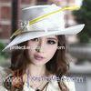 100% Handmade Formal Dressy Church Hats with Feather Bar Ribbons Bows
