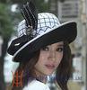 Winter Polyester Satin Bow Ladies Church Hats With Diamond Casings