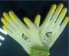 Colorful PU Coated Glove 13 Gauge with Pale White Polyester Dip Palm