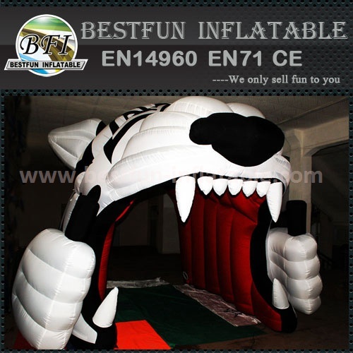 Design tiger head model cheap inflatable tent china