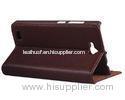 Brown Genuine Leather Phone Case For Huawei Honor 3C Stand Wallet