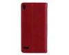 Red Genuine Leather Phone Case For Huawei Ascend P6 Stand Wallet