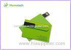 Green Credit Card USB 2.0 Storage Device , Custom Thumb Drives
