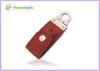 USB 2.0 Leather USB Flash Disk Key Chain , Flash Memory Pen Drive USB Thumb Stick