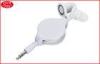 3.5mm Jack Retractable Earbuds Two Way Earplug Reel 100cm for tablet pc