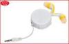 Multifunctional 80cm Retractable Earbuds 3.5mm DC Plug , white