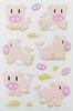 Fuzzy PVC pink cute animal stickers / 3D Puffy Stickers porkling Dimension