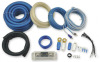 0 GA amplifier wiring kit with flexible PVC clear blue power cable