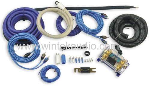 2GA amplifer wiring kit with blue clear power cable