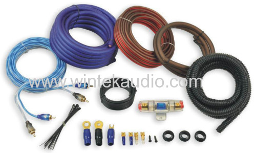 4GA Amplifier wiring kit with clear blue power cable