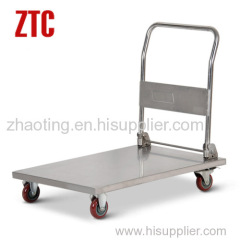 Folding stainless steel platform trolley cart protable foldable platform hand trolley