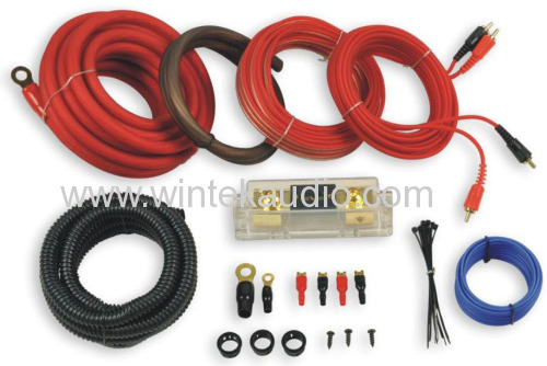4GA Amplifier wiring kit with clear red power cable
