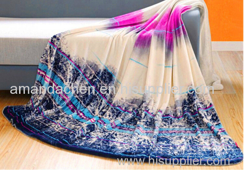 100% polyester super soft printed fabric blanket flannel coral