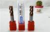 CNC 2 Flute Solid Carbide Tapered End Mills , TIALN Coated Long Neck Flat End Mil
