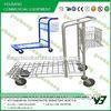 Logistic Storage Steel heavy duty flat cart trolley for warehouse zinc and plastic coated