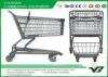 160L Metal Market shopping trolley / Colorful Shopping Cart With Seat Board