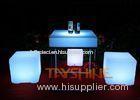 Waterproof Remote Control LED Pub Table With Matel Leg , Light Up Cubes Furniture