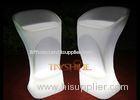 Anti - UV White LED Light Up Furniture For Tea House / Glowing High Table And Stool Set