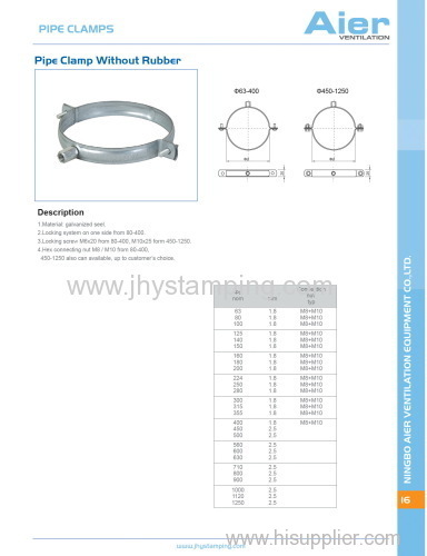 ventilation parts - pipe clamp