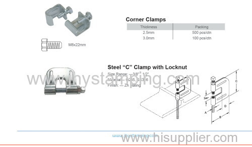 Ventilation parts -corner clamp