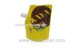 Custom Yellow Liquid Spout Bags With Low Smell PET , NY , PE Layer