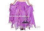 Long Belly Dance Skirts For Belly Dance Show In Light Purple Color