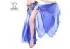 Blue Long Slit 120D Chiffon Belly Dance Skirts For Dancing Competition