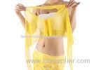 Bright Yellow Belly Dancing Bra Tops Short Vest With Strap Tie At the Neck