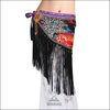 Black Bosimia Style Adult Belly Dance Hip Scarf with Tassel OEM