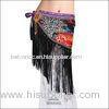 Black Bosimia Style Adult Belly Dance Hip Scarf with Tassel OEM