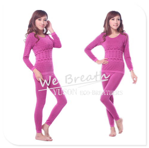 Apparel & Fashion Underwear & Nightwear Others YUSON Bamboo Fiber Women Thermal Undergarment Designed Jacquard Rounded