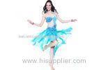 Embroidered Spandex Belly Dance Performance Costumes with Glossy Diamonds