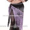 Two Layers Tassel Belly Dance Hip Scarves In Purple For Competition