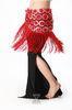 Red Sexy Belly Dance Hip Scarves In Tassel Style For Competition