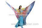 Colorful Inkjet Print Shinning Belly Dance Wings In Contrasted Color Yellow + Red + Blue