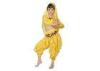 Yellow Sequin Chiffon Kids Belly Dance Costumes Set Pant + Top + Headscarf