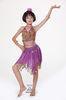 Shinning Sexy Girls Belly Dancer Costume In Purple With Coins / Paillettes