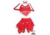 Simple Artificial Silk Girls Belly Dancer Costume / apparel With 2 Layers Coins OEM