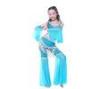Sky Blue Tassel Mesh + Milk Silk Girls Belly Dancer Costume With Series Balls
