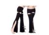 Intermingle Yarn Black Belly Dance Pants For Adult with Split on lateral One piece