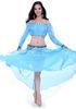 Transparent Multi Layer Blue Belly Dancer Costume For Practice , Waist Size 70 cm
