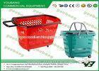 Rolling Plastic Supermarket Wheeled shopping basket cart 30L , 45L , 65L