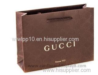 Recycled Embossed Hot Foil Brown Paper Bag With Handles