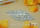 Decorative Sparkling Diamond Rhinestone Wedding Appliques , Beaded Rhinestone Applique