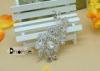 Bling Bling Crystal Flower Bouquet Rhinestone Wedding Brooches , Silver