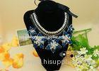 Flower Handmade Blue Crystal Bead Collar Necklace For T - Show