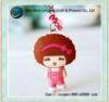 Cute doll OEM soft PVC keychain with metal keyring as gift and decoration