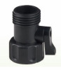 Plastic 2-way hose connector with valve